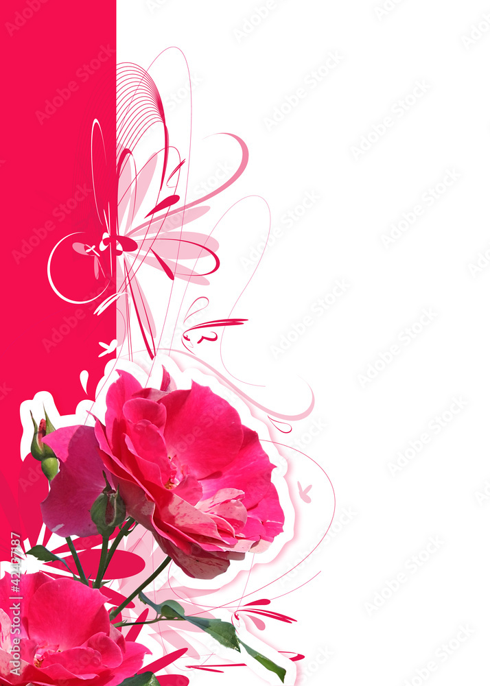 Obraz premium rose sur fond graphique