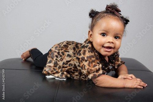 African American 6 month old infant baby