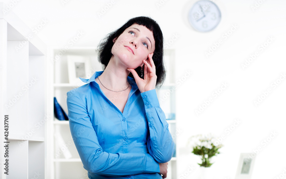 Businesswoman works at office