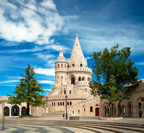 Fishermen's bastion at summer in Budapest, Hungary
