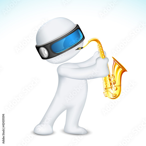 3d Man Playing Saxophone