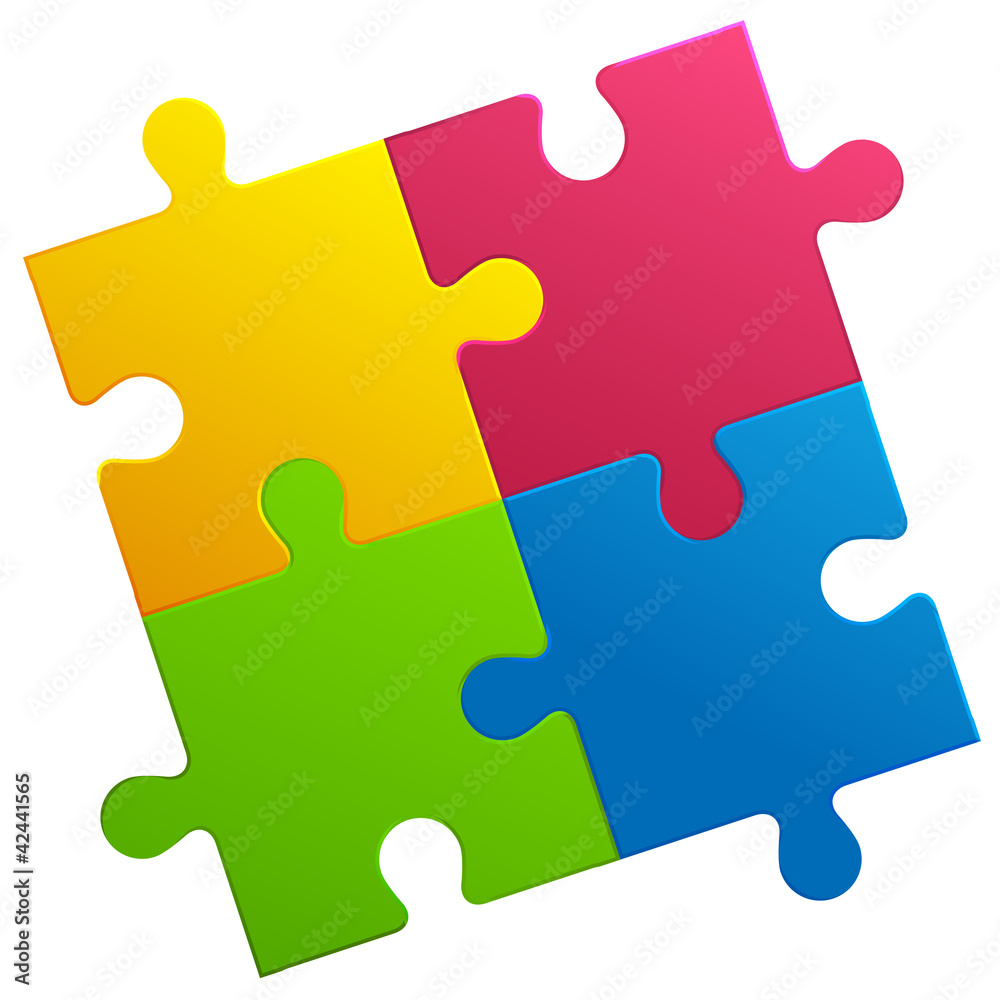 Puzzlespiel - gelb - rot - grün - blau Puzzlespiel - gelb - rot - grün - blau