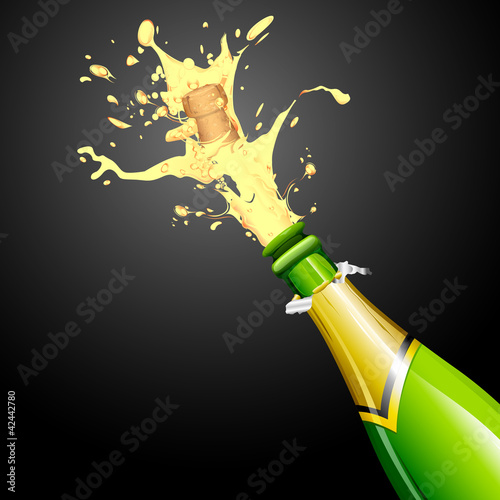 Explosion of Champagne Bottle Cork