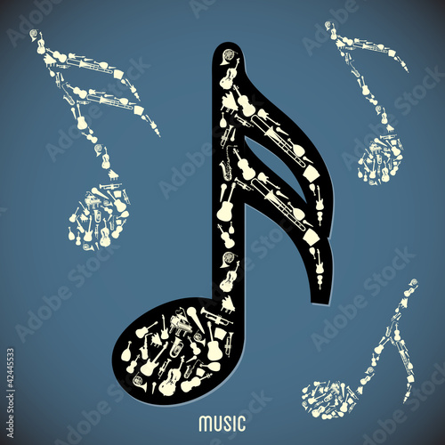 High contrast music instruments