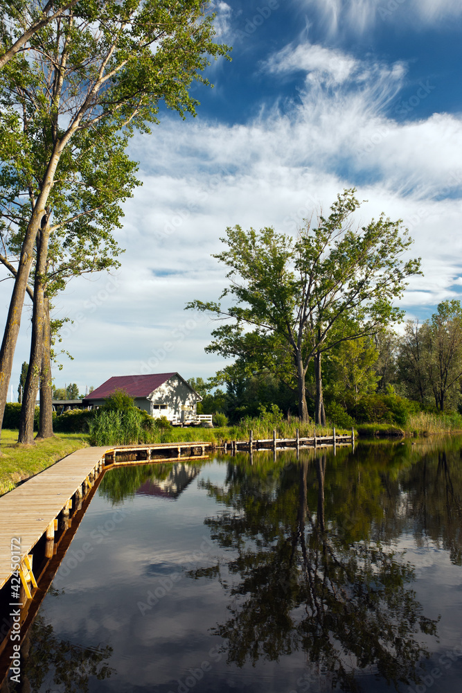 Fototapeta premium See Ufer Steg Urlaub