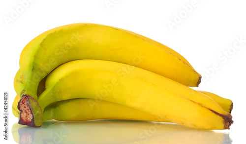 ripe bananas isolated on white