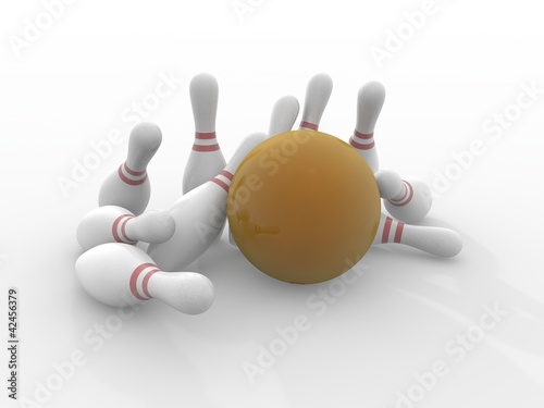 Bowling 3d render photo