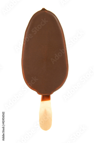 ice cream with chocolate on a stick