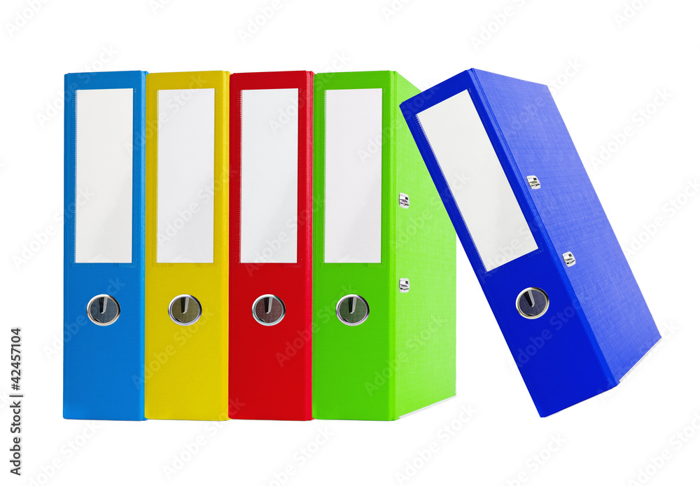 Colorful office folders isolated on the white background Colorful office folders isolated on the white background