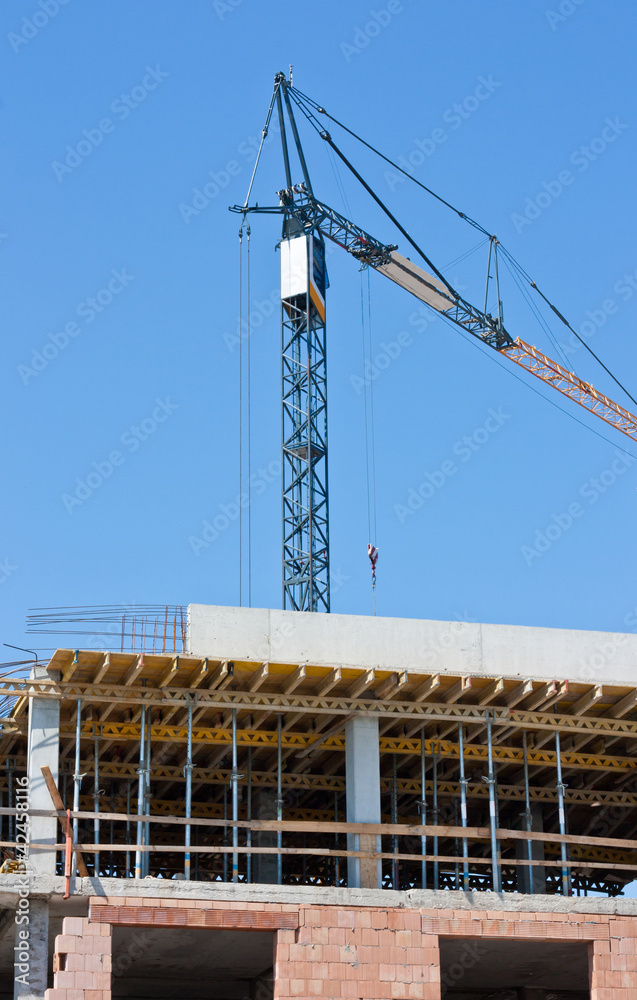 Building construction and crane Building construction and crane