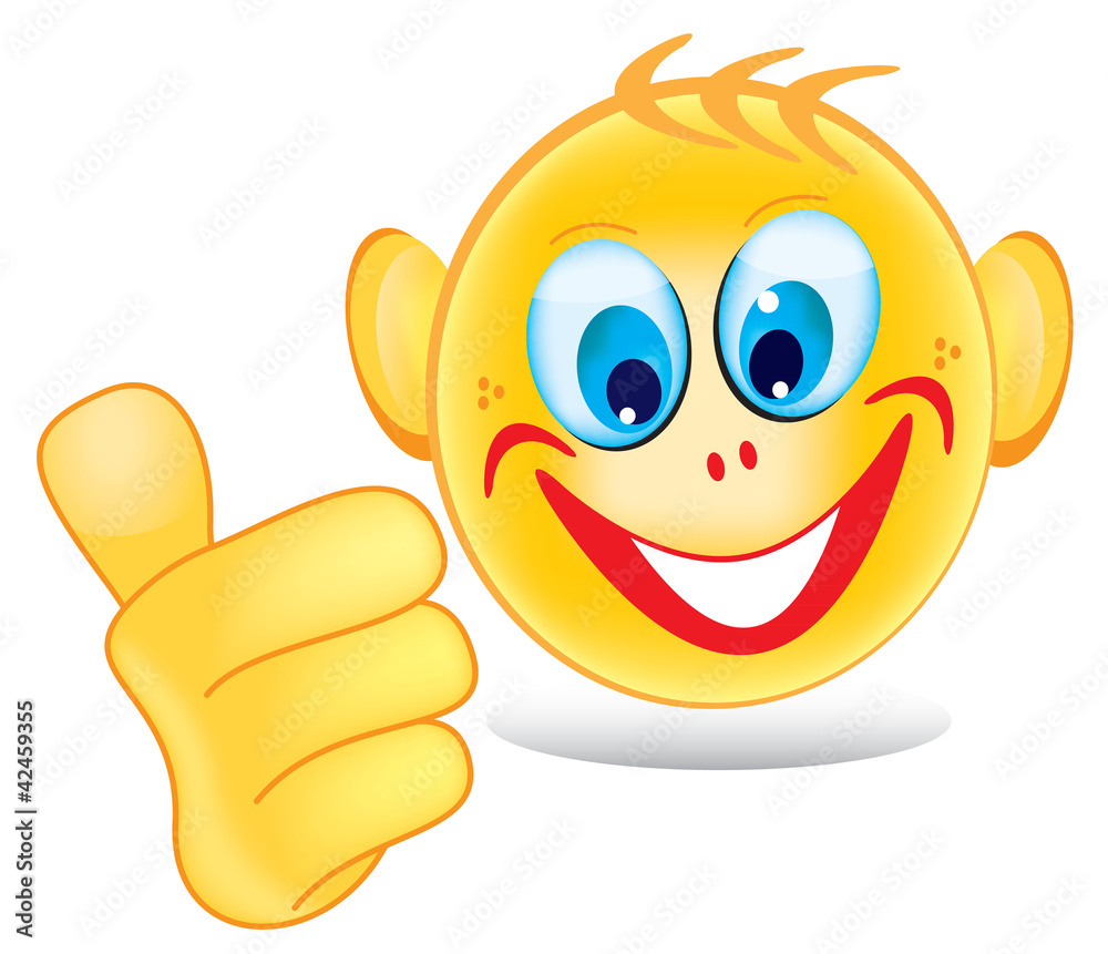 Smiley face showing ok gesture Stock Vector | Adobe Stock