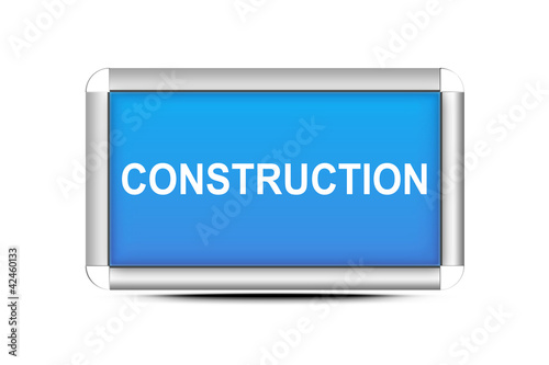 Fotografie Letrero azul en construcción