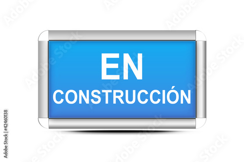 Fotografie Letrero azul en construcción
