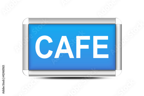 Fotografie Letrero azul cafe