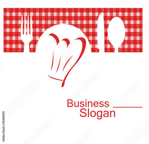 logo restaurant nappe carreaux rouge