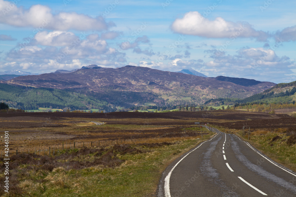 Road through the scottish highlands