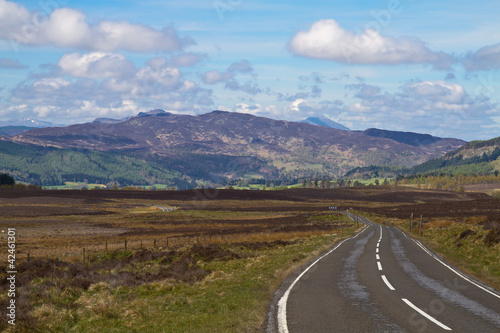 Road through the scottish highlands