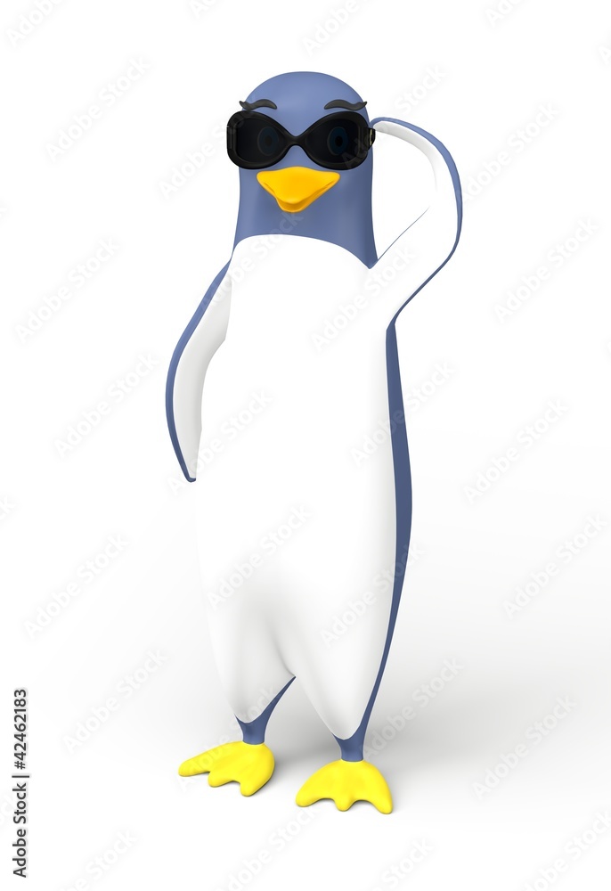 un pingouin avec lunettes de soleil Stock Illustration | Adobe Stock
