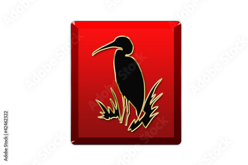 Obraz na plátně Botón rojo pajaros