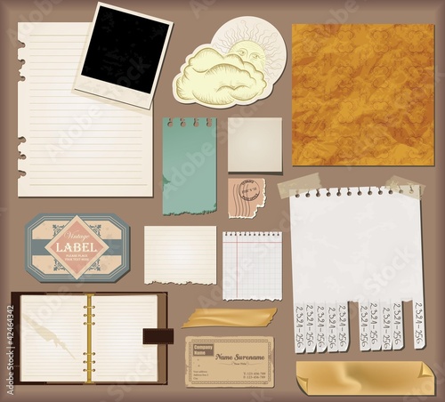 Vector set : vintage paper