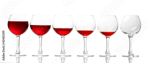 Wineglasses isolated on white photo