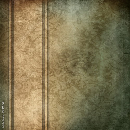 elegant blue and brown background with beige ribbon design layou