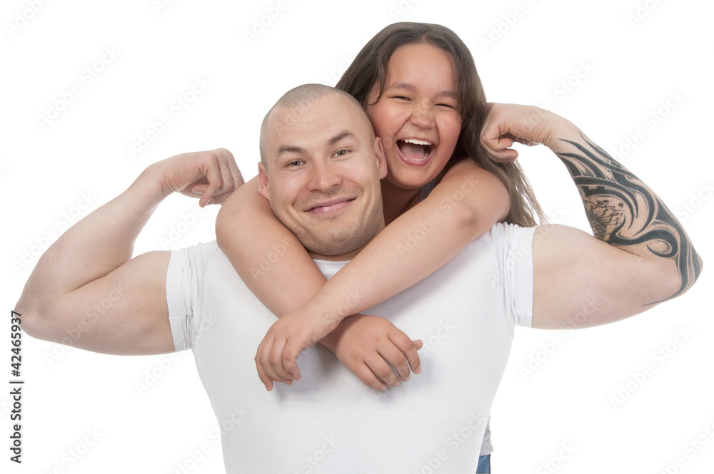 Happy father and daughter Happy father and daughter