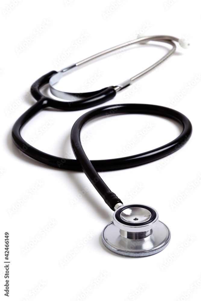 Black medical stethoscope isolated on white Black medical stethoscope isolated on white