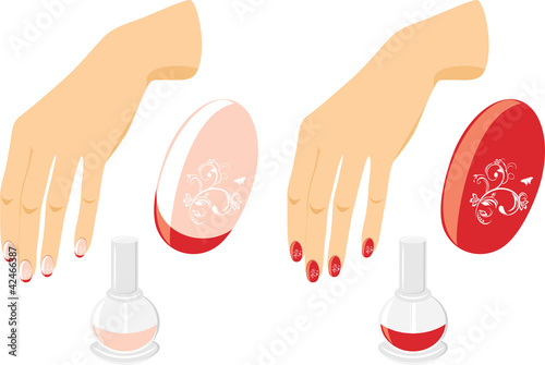 Female hands with manicure and nail polish