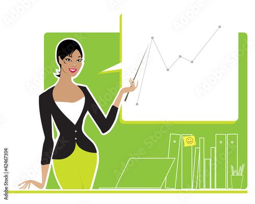 Business woman making a report