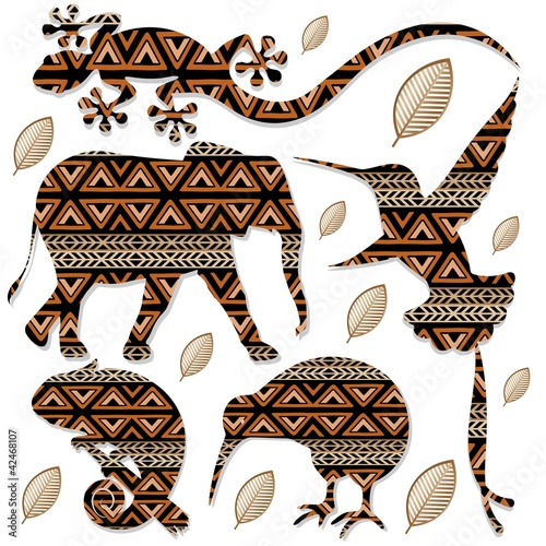 Animali selvaggi Arte Tribale-Ethnic Tribal Art Wild Animals