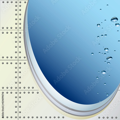 Submarine with air bubbles