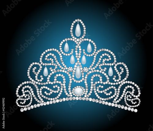 wedding feminine diadem with pearl lavaliere