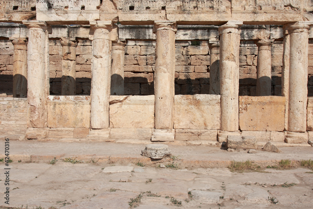 Ancient Columns, Hierapolis-Pamukkale, Turkey.