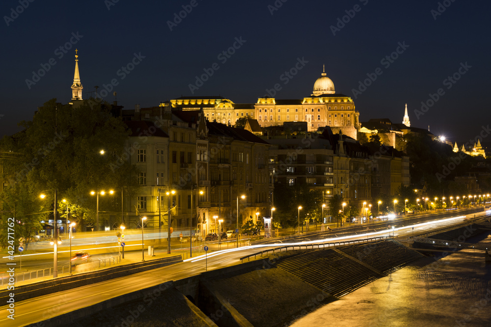 Royal Palace, Budapest in the evening