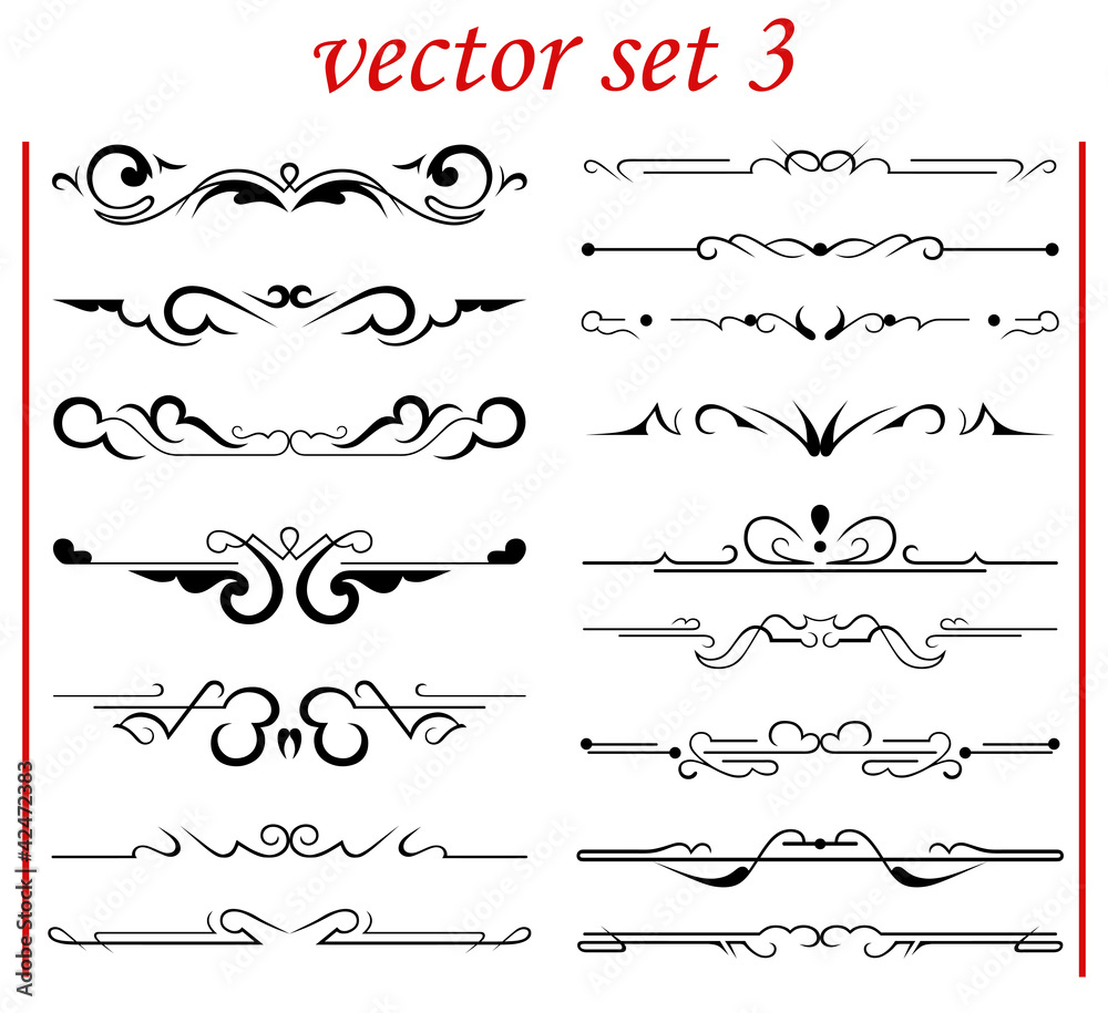 vector set: calligraphic design elements and page decoration vector set: calligraphic design elements and page decoration