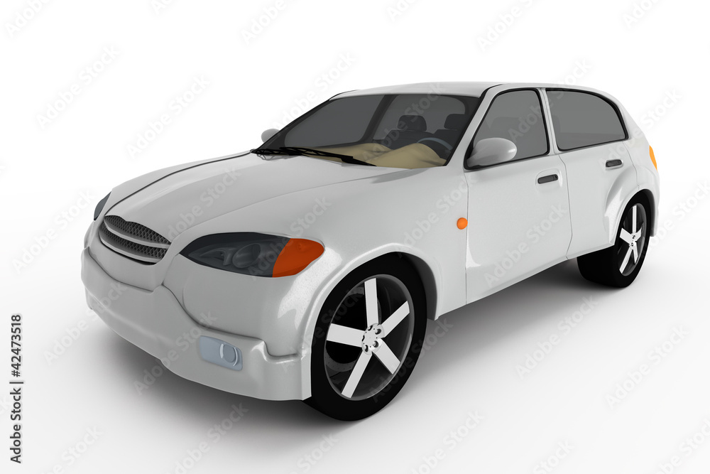 concept of the grey metallic crossover car isolated on a white concept of the grey metallic crossover car isolated on a white