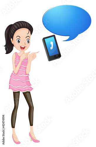 a girl with cell phone