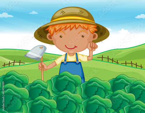 boy working in farms