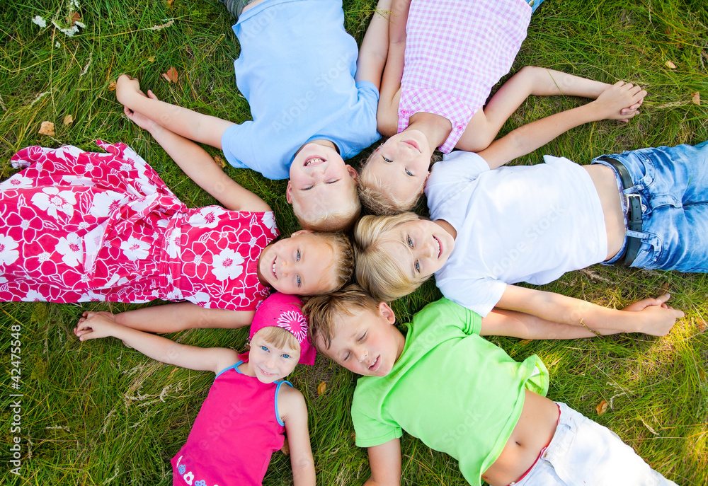 Six cute children together