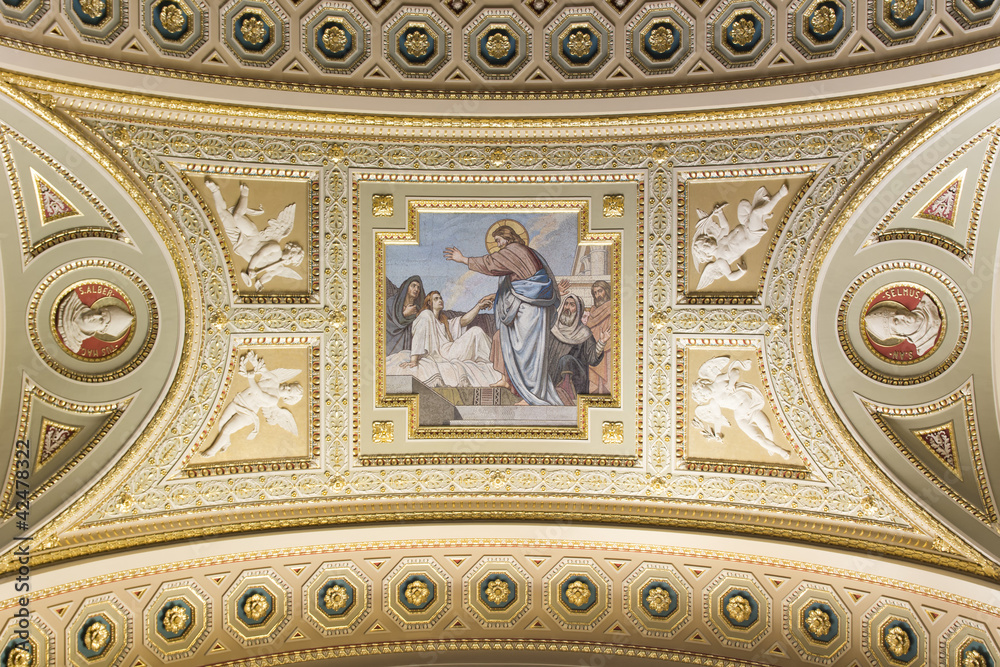 St. Stephen's Basilica, close-up of Jesus fresco