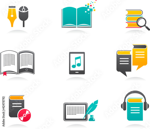 E-book, audiobook and literature icons - 1