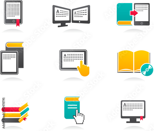E-book, audiobook and literature icons - 2