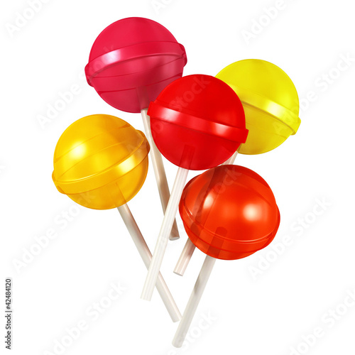 3d colorful sweet lollipops