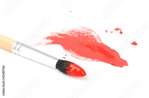 brush and paint scratch isolated on a white background