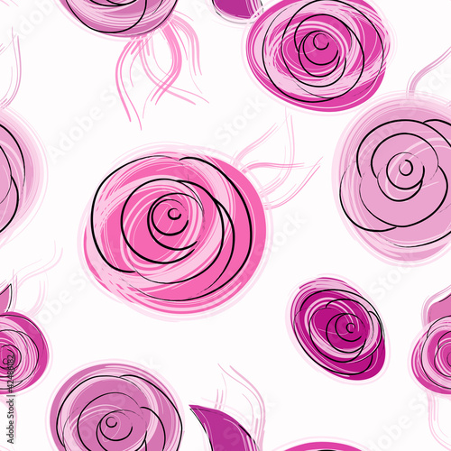 seamless background with abstract roses