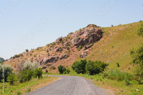 road in the mountains. Of Kazakhstan. Mashat