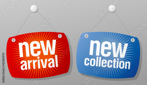 New arrival, new collection signs set