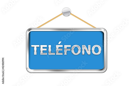 Obraz na plátně Cartel azul telefono