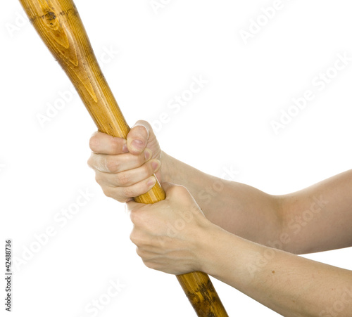 Photos holding baseball or rounders bat